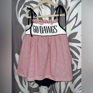 NWOT Go Dawgs UGA Smocked Romper
